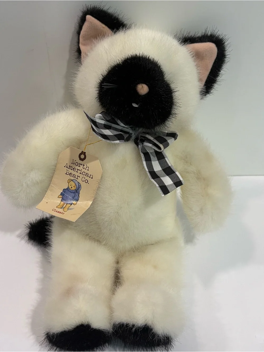 North American Bear Co‎ Gingham Gang Cat #3487 Vintage 1998 12” NWT